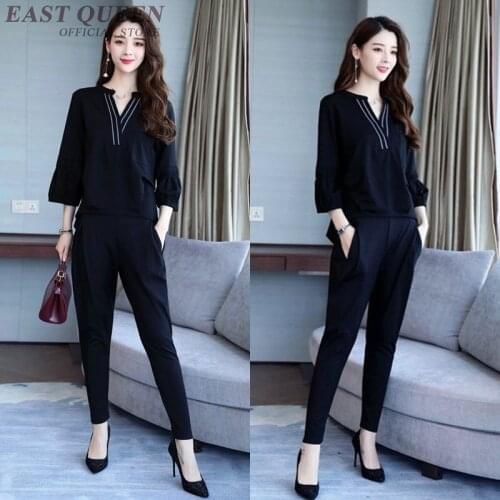 Harem Pants And Top Two Piece Set Autumn New Arrival Casual Tracksuit Elegant Woman Pants And Blouse Set Outfit Korean AA4855
