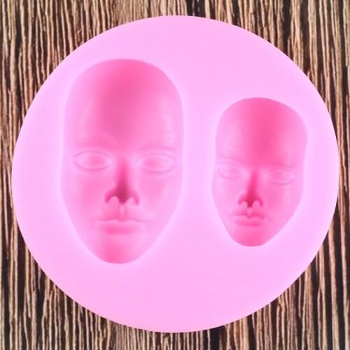 3D Human Face Silicone Molds Fondant Chocolate Mould Cake Decorating Tools Polymer Clay Soap Candy Moulds Kitchen Baking Mold