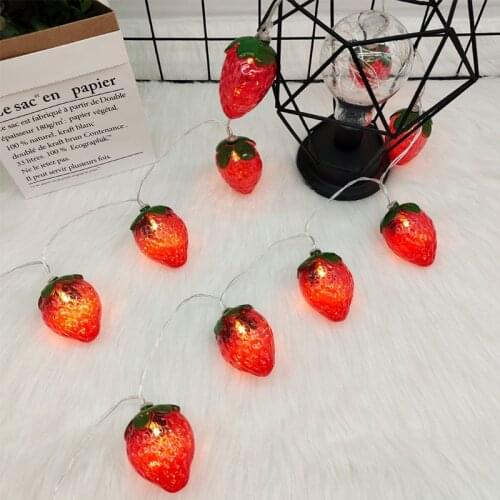 LED Strawberry Fruit Christmas Fairy String Lights 1.5M 10LEDs 3M 20LEDs USB Powered Garden Wedding Holiday Home Decoration