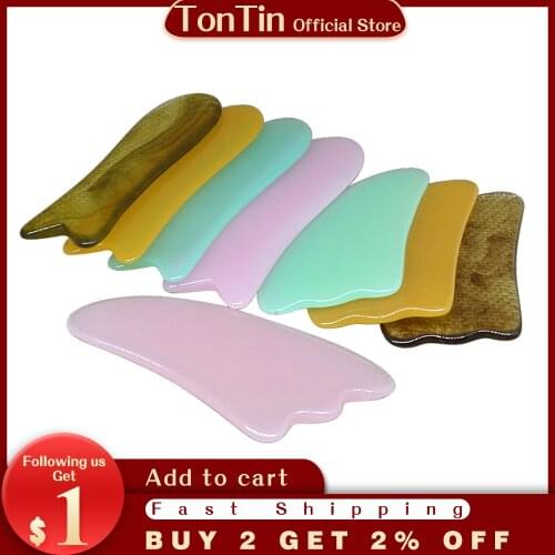 Traditional Massage Tool Resin Beeswax Guasha Scraping Beauty Healthy triangle & fish shape 2pcs/set