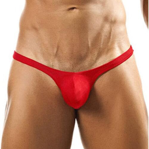 Men Underwear Pouch Thongs Low Rise G-String Comfy Breathable Sexy Briefs Bikini Panties White Yellow Red Black Blue M/L/XL/2XL