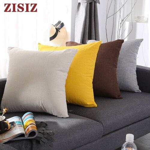 Solid Color Linen Pillow Cover Decorative Throw Cushion Cover 30x50/40x40/45x45/50x50 Modern Pillowcase for Cafe Sofa Seat Chair