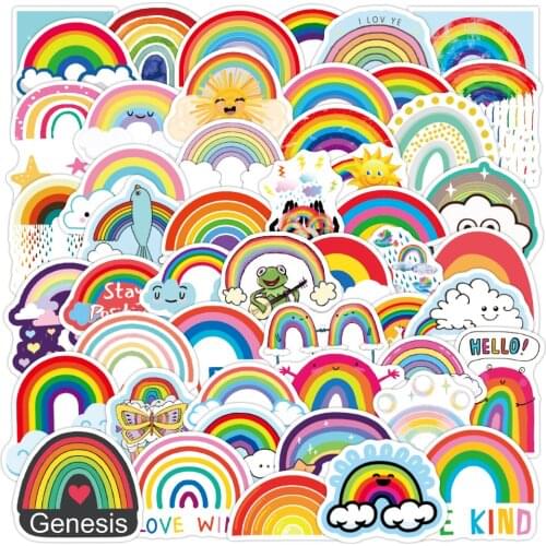 10/50PCS Rainbow Bridge Cartoon Stickers for Girl Children Toys on The Laptop Fridge Phone Skateboard Suitcase Decals Sticker