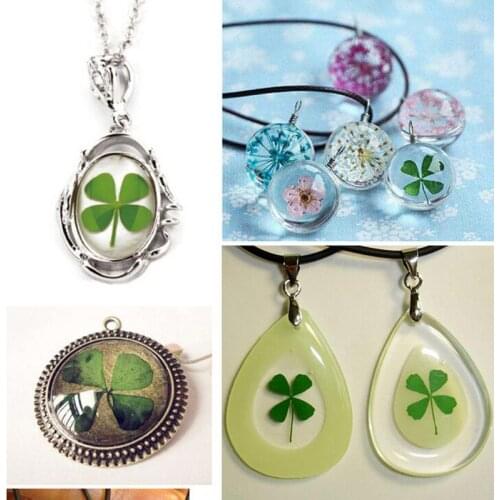 10Pcs Dried Leaf Clover UV Resin Decor Nail Art Epoxy Mold DIY Filling Jewelry
