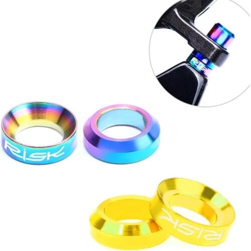2 Pairs/set Mountain Bike Bicycle Titanium M6 Concave And Convex Washer Spacer for Disc Brake Caliper Group Mounting Bolts