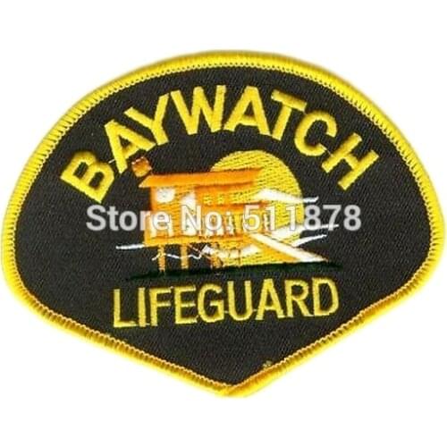4" NBC BAY WATCH BAYWATCH LA LIFE GUARD JACKET Movie TV Series Cosplay Embroidered Emblem iron on patch Baseball Cap Badge