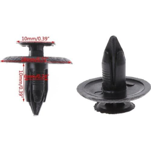 50 Pcs Black Car Door Fender Trunk Fastener Panel Clips Rivet 6mm Hole For Mazda F19A