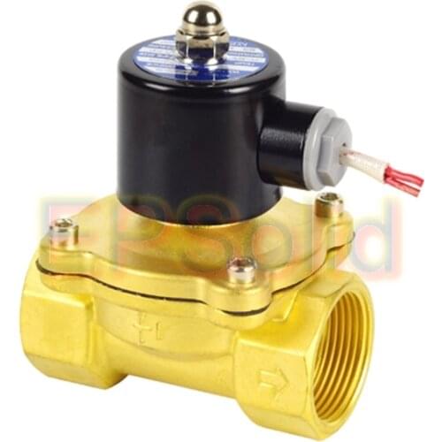 Free Shipping 1-1/4'' Brass Electric Solenoid Valve DC12V DC24V AC220V 110V Normally Closed Solenoid Valve For Water Oil Air