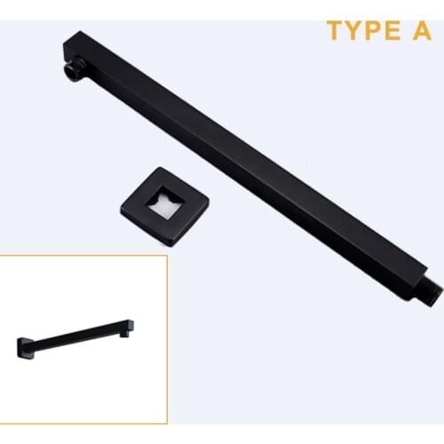 Free Shipping Stainless Steel Wall Mount Ceiling Mount Shower Arm Top Rain Shower Holder Square Round Shower Head Pipe Arm Black
