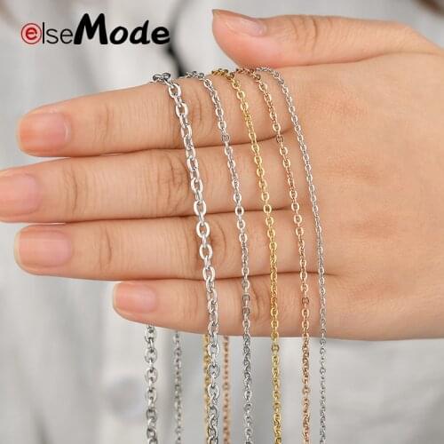 ELSEMODE High Quality O Chain Necklaces 1.2/1.6/2.0/2.4/3.0 Width Stainless Steel Chain for Women Men Basic DIY Accessories