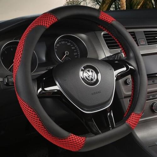 D series Micro Fiber Leather Car Steering Wheels Covers 38CM/15'' Steering Wheel Hubs Car Styling,For VW GOLF 7 2015 POLO JATTA