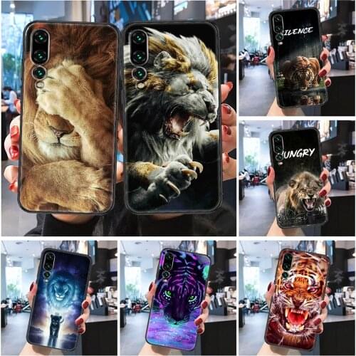 Lion Tiger Animal Cool ferocious Phone case For Huawei Honor 6 7 8 9 10 10i 20 A C X Lite Pro Play Frosted black 3D funda pretty