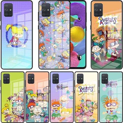Cartoon Rugrat Anime Tempered Glass Phone Case For Samsung Galaxy A51 A71 A50 A21s A70 A31 A72 A30 A52 4G A72 5G Cover Capas