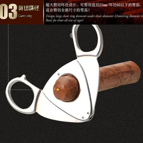 COHIBA Double Blades Stainless Steel Sharp Cigar Cutter Knife Pocket Gadget Zigarre Smoking cigarette Scissors Accessories 599