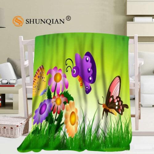 Custom Grass Flowers Landscape Blanket Soft DIY Your Picture Decoration Bedroom Size 56x80Inch,50X60Inch,40X50Inch A7.10
