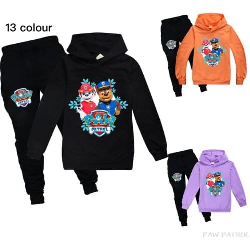 PAW PATROL Baby Girls Fashion Sport Suit Kids Clothes Childrens Sweater + Trousers two pieces Boys Clothing Set Cotton Clothes