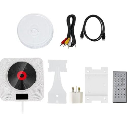 Home Bluetooth CD Player Wall Mounted Audio Boombox Remote Control UK Plug