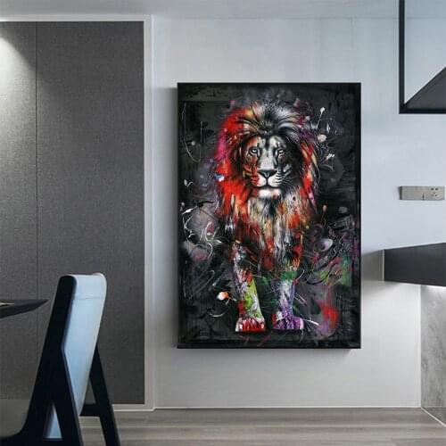 Home Picture Lion Painting Modern Animal Wall Art Pictures For Poster Canvas Paintings Home Decor No Frame