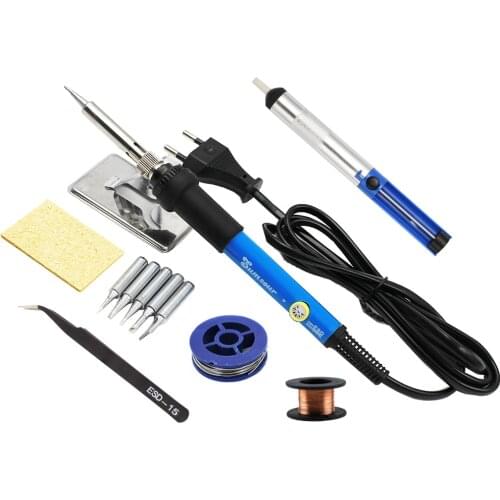 60W / 80W Adjustable Temperature Electric Soldering Iron 220V 110V Welding Solder Iron Rework Station Heat Pencil Tips Tools Kit