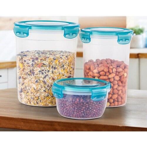 Sealed Storage Box Kitchen Food Storage Container Closet Organizer Grain Storage Box Set Transparent Kitchen Items