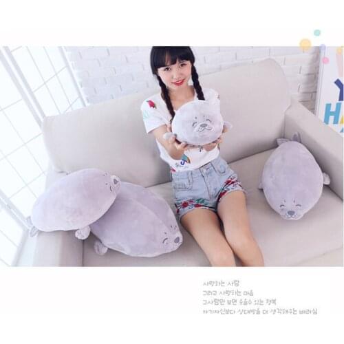 Lovely cartoon gray seal doll ,soft plush toy,throw pillow home decoration birthday gift h2839