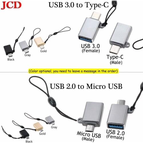 JCD Otg Adapter Type C Male to USB 3.0 Female Adapter Data 2 in 1 Charge & Sync Micro USB OTG 2.0 Hug Usb 2.0 Adapter Converter