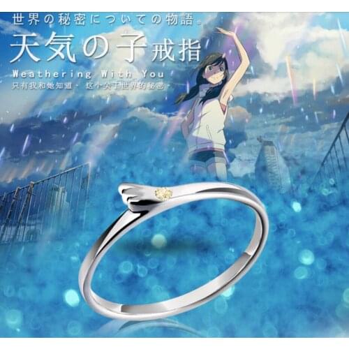 925 Silver Weathering with you Tenki No Ko Ring Amano Hina Cosplay 925 Silver Rings Size 8 Birthday Gift
