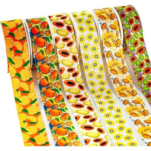 Summer Wind Fruit Printed Ribbon Grosgrain Printed Tape DIY Hair Bows 10yadrs