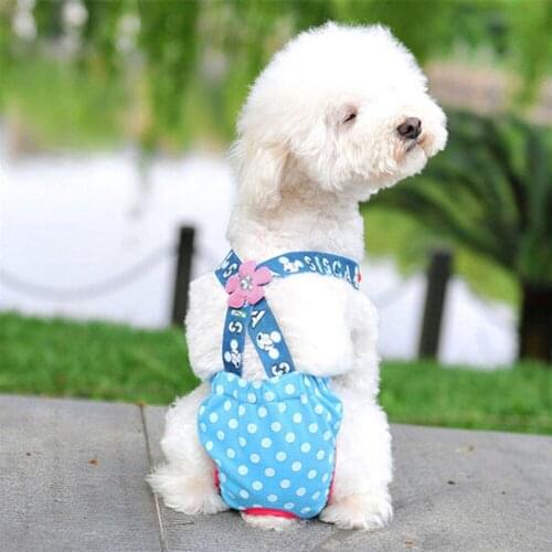 Cute Strap Physiological Pants Pet Dog Sanitary Shorts Washable Diaper Safety Menstruation Underwear Puppy Panties