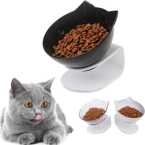 Cat Bowls with Raised Stand Non-slip Pet Food and Water Bowl with Protection Cervical Transparent Material Cat Accessories Pet