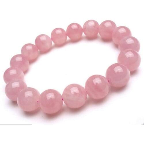 Fashion jewelry Madagascar Deep Pink Rose Quartz Crystal Round Beads Bracelet 10mm AAA