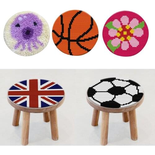 Latch Hook Kit Unfinished Crocheting Rug Yarn Cushion Embroidery Carpet Set