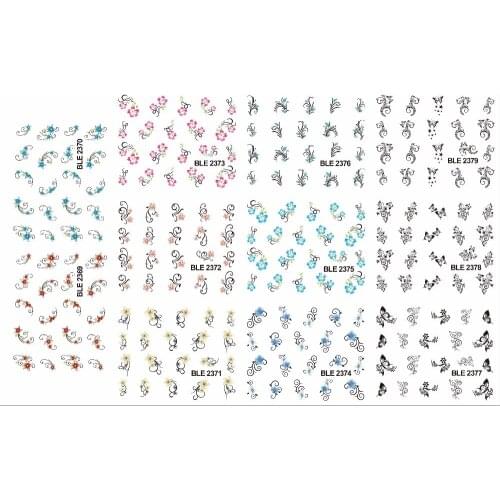 11 PACK/ LOT WATER DECAL NAIL ART NAIL STICKER SWIRL BRANCH FLOWER FLORAL VINE GRASS VIOLET MAGNOLIA BUTTERFLY BLE2369-2379