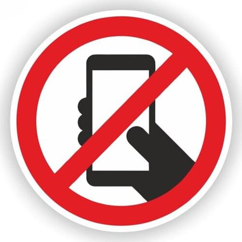 Creative Car Sticker Warning NO PHONE CELLPHONE Decals Auto Decoration Motorcycle Accessories PVC 12.5cm X 12.5cm