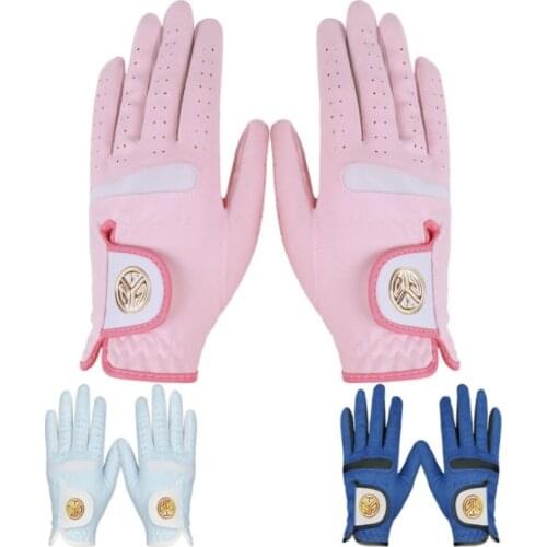Anti-slip Womens Golf Gloves Left And Right Hand Granules Microfiber Cloth Breathable Soft Sports Gloves