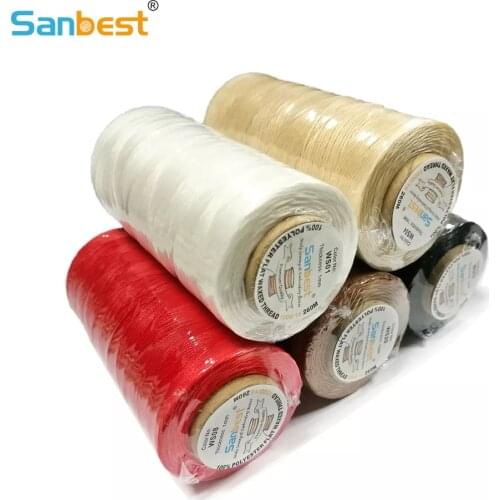 Sanbest High Quality Durable Leather Waxed Threads 1mm 260 Meter 22 Colors DIY Hand Work Tool Stitching Thread 150D/16 TH00015