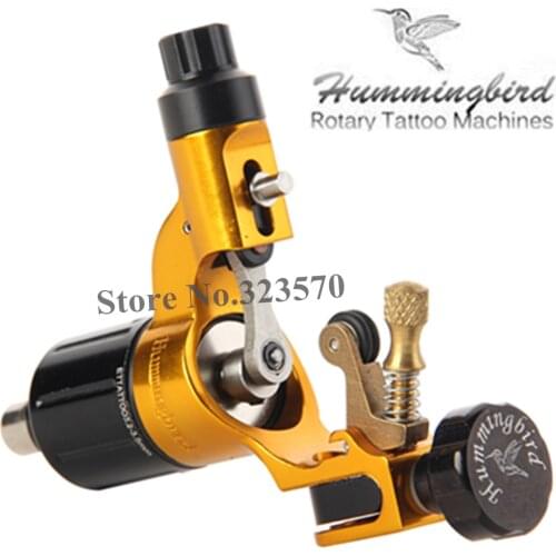 Original Hummingbird Gold Gen 2 Rotary Tattoo Machine Swiss Motor Free RCA Cord