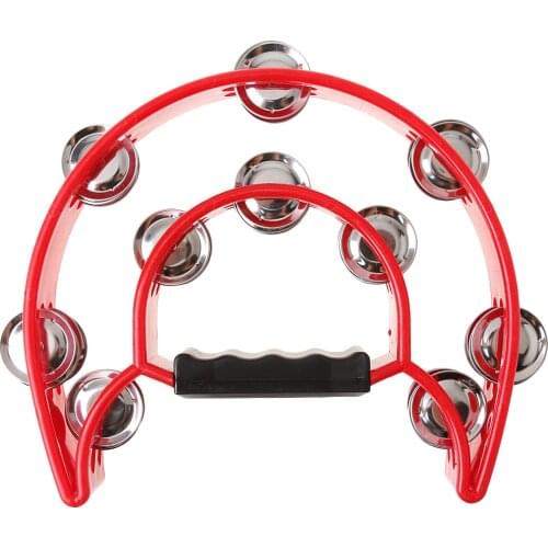 Durable Handheld Bell Tambourine Double Row Metal Jingles Kids Musical Toy