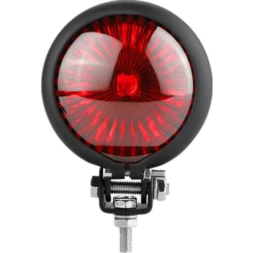 Motorcycle 12V Adjustable Cafe Racer Style Rear Stop Lamp Tail Light Motorbike Taillight for Chopper Universal Black Red