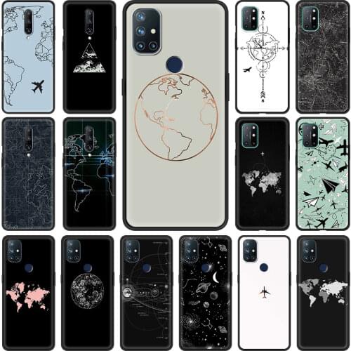 Luxury Popular Planes Map Designs Phone Case for OnePlus 8 Nord N10 N100 8T 7 8 7T Pro 5G 6 6T Cover for 1+ 8Pro 7Pro TPU Shell