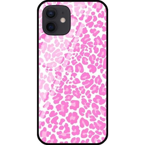 LIGHT PINK CHEETAH PRINT Phone Cover For iPhone 11 12 Pro Max XS X XR 6S 7 8 Plus SE 2020 Tempered Glass Case