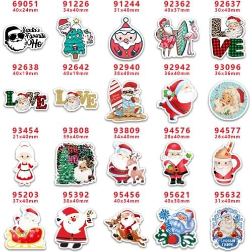 DIY Craft Supplies Sewing Accessories Cartoon Christmas Santa Claus Printed Planar Resins Mold 30 Pieces. PR-69051