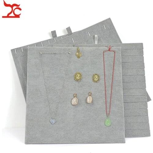 Factory Sale Creative Velvet Jewelry Display Rack Portable Grey Earring Ring Cufflink Necklace Watch Chain Brooch OrganizerStand