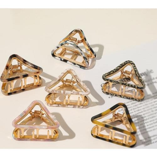 2021 New Women Girls Triangle Hollow Acetate Hair Claws Sweet Headband Hair Clips Hairpins Claw Crabs Fashion Hair Accessories