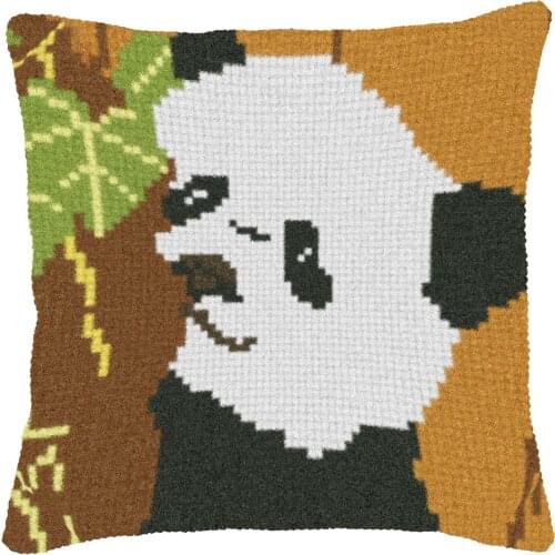Latch Hook Cushion Yarn for Cushion Cover Animal panda Case Sofa Cushion Printed Canvas Home Decorative Pillow