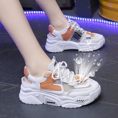 Dad Shoes Womens Ins Fashionable 2021 Summer New Thin Single Mesh Breathable Platform Casual Sneakers
