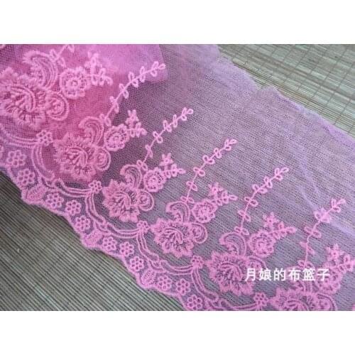 1 Meter 20cm Width Pink Nigerian French Lace Fabrics 2019 African Lace Fabric High Quality Lace Trim For Dress
