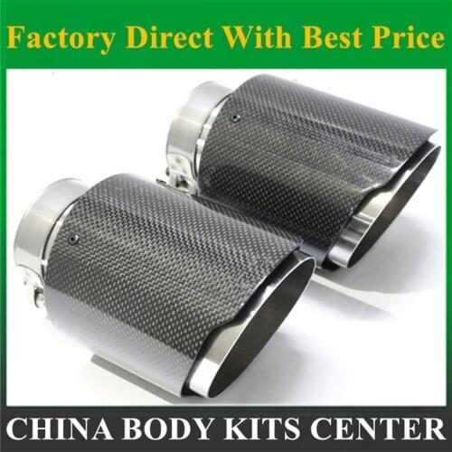 1Piece Universal Exhaust Tip Glossy carbon fiber exhaust pipe tail exhaust muffler Nozzle tips