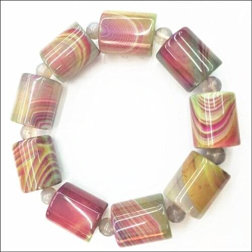 Natural gem stone mens bracelets powerful bracelets original colors durm shapes for fitness party exercise