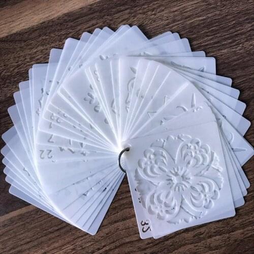 36pcs Plastic Painted Decor DIY Hollow Mandala Pattern Painting Stencils Wall Paper Stencils Drawing Tool (As Shown)